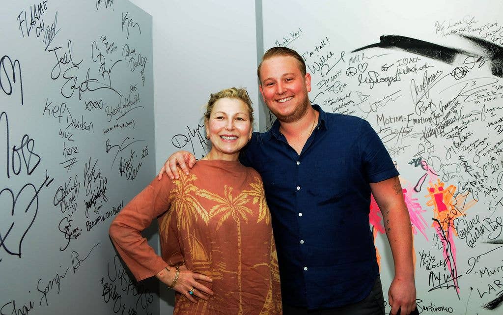 Actress Tatum O'Neal and her son author Kevin Jack McEnroe attend AOL BUILD Speaker Series Presents: Kevin Jack McEnroe Discussing His New Book 'Our Town' at AOL Studios In New York on August 7, 2015