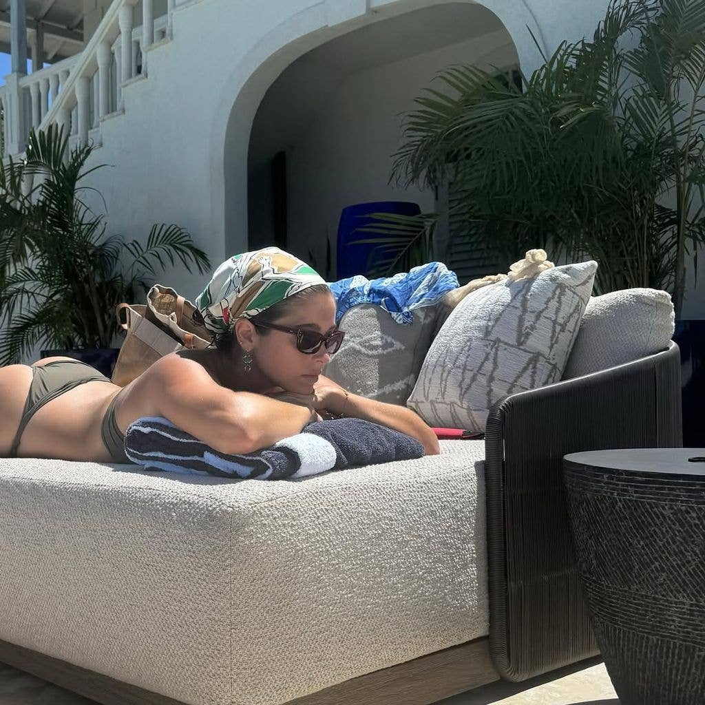 Lola Consuelos in a khaki bikini