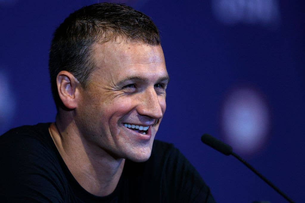 Ryan Lochte speaks during a press conference during Day Six of the 2021 U.S. Olympic Team Swimming Trials at CHI Health Center on June 18, 2021 in Omaha, Nebraska.