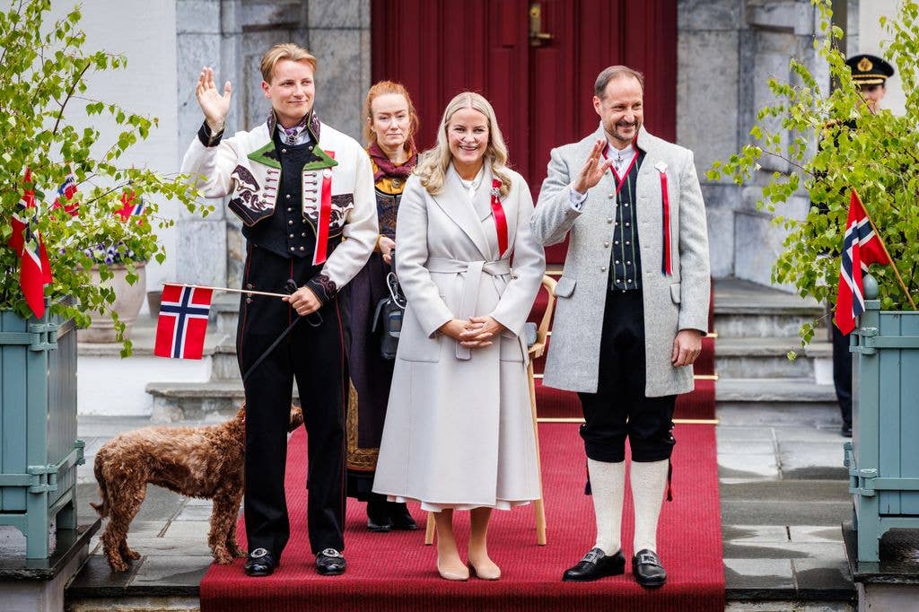 Prince Sverre Magnus of Norway, Crown Princess Mette Marit of Norway and Crown Prince Haakon of Norway attend the Norwegian Constitution Day