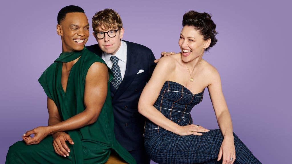 Johannes Radebe, Josh Widdicombe and Emma Willis