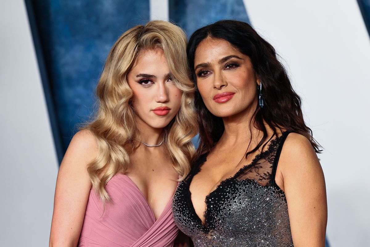 Valentina Paloma Pinault and Salma Hayek attend the 2023 Vanity Fair Oscar Party Hosted By Radhika Jones