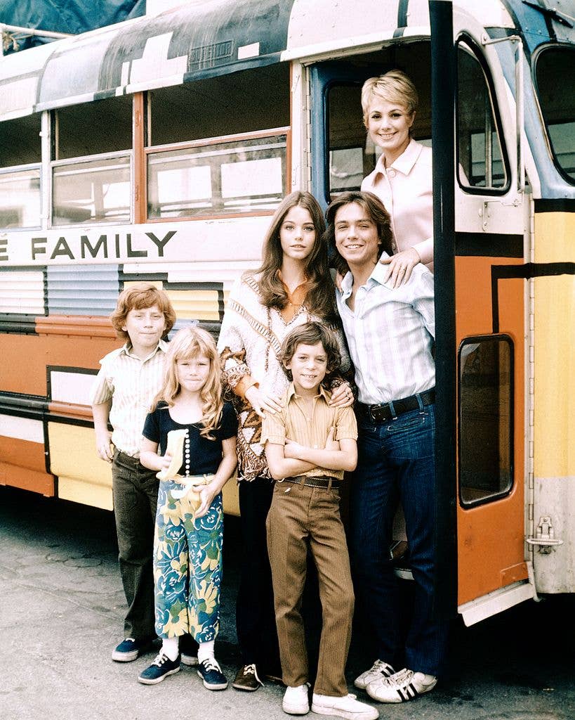 The cast of TV sitcom The Partridge Family in 1971
