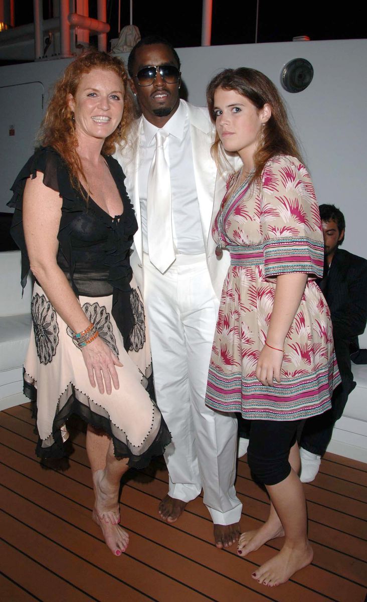 Sean "P Diddy" Combs, Sarah Ferguson the Duchess of York and Princess Eugenie