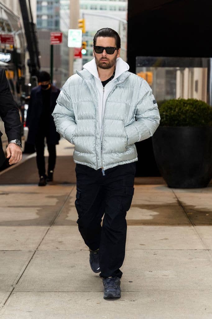 Scott Disick wearing a puffer jacket