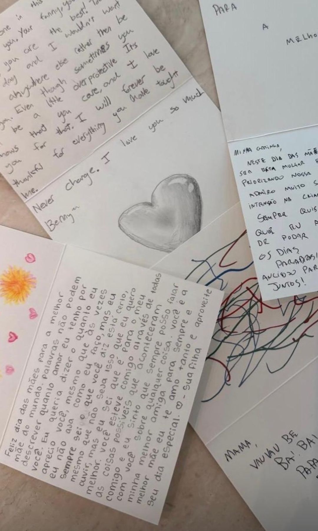 She shared a photo of the handwritten notes she got on her special day