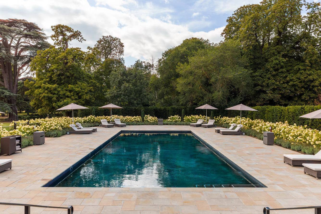 The outdoor pool at The Langley is as warm as a bath