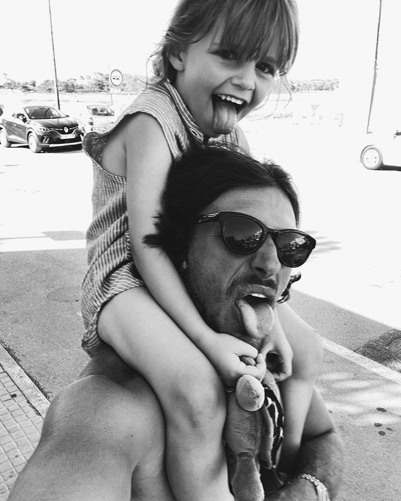 Jake hall with daughter on shoulders