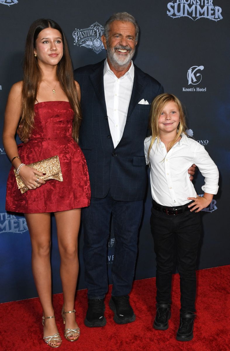 Mel Gibson and his children Lucia and Lars attend a special screening of "Monster Summer" at the DGA Theater Complex in Los Angeles
