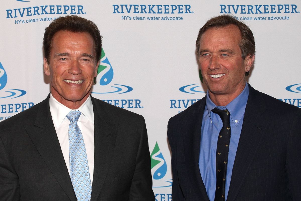 Schwarzenegger and Robert Kennedy in 2010