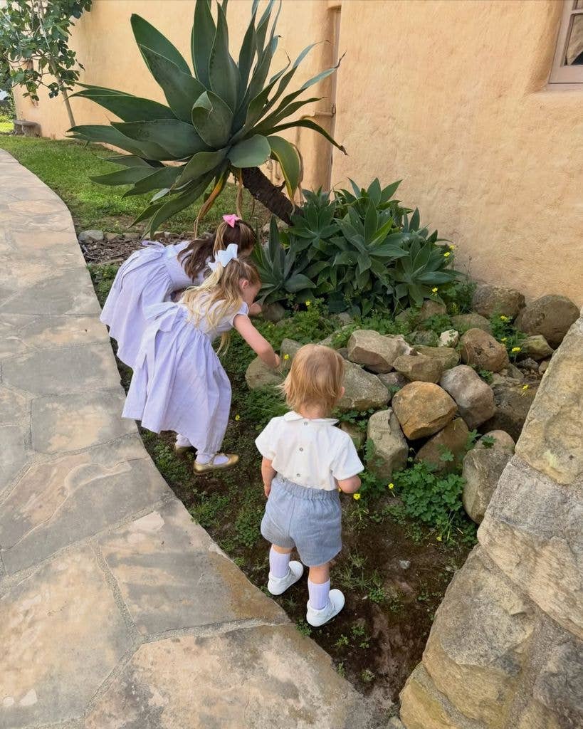 Photos shared by Katherine Schwarzenegger of Easter Sunday 2026 featuring her kids Lyla, Eloise and Ford