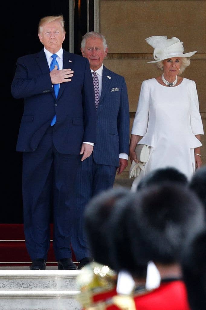 Trump is pictured with King Charles and Queen Camilla in 2019