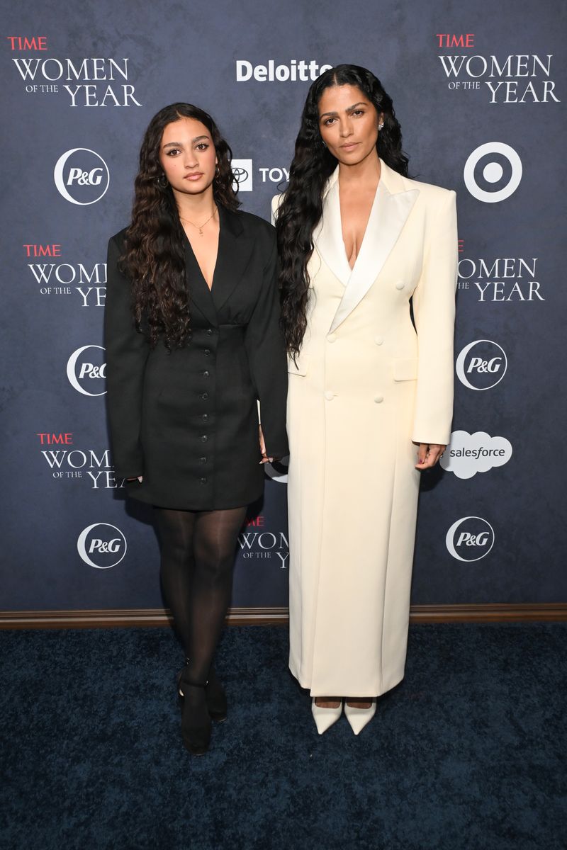 Camila and Vida McConaughey twin in matching red carpet looks during rare mother-daughter outing