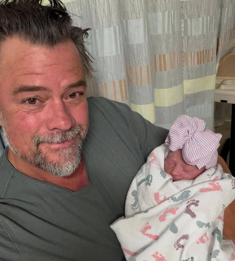 Proud Dad Josh with his new baby girl