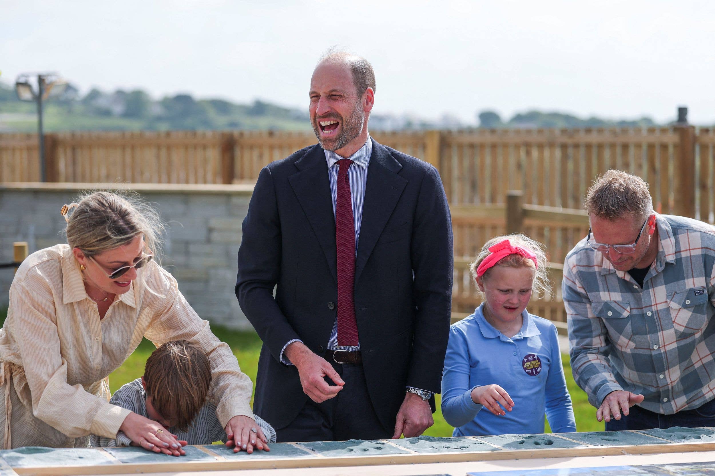 Prince William joins Nansledan residents to make clay handprints for its new Market Street development