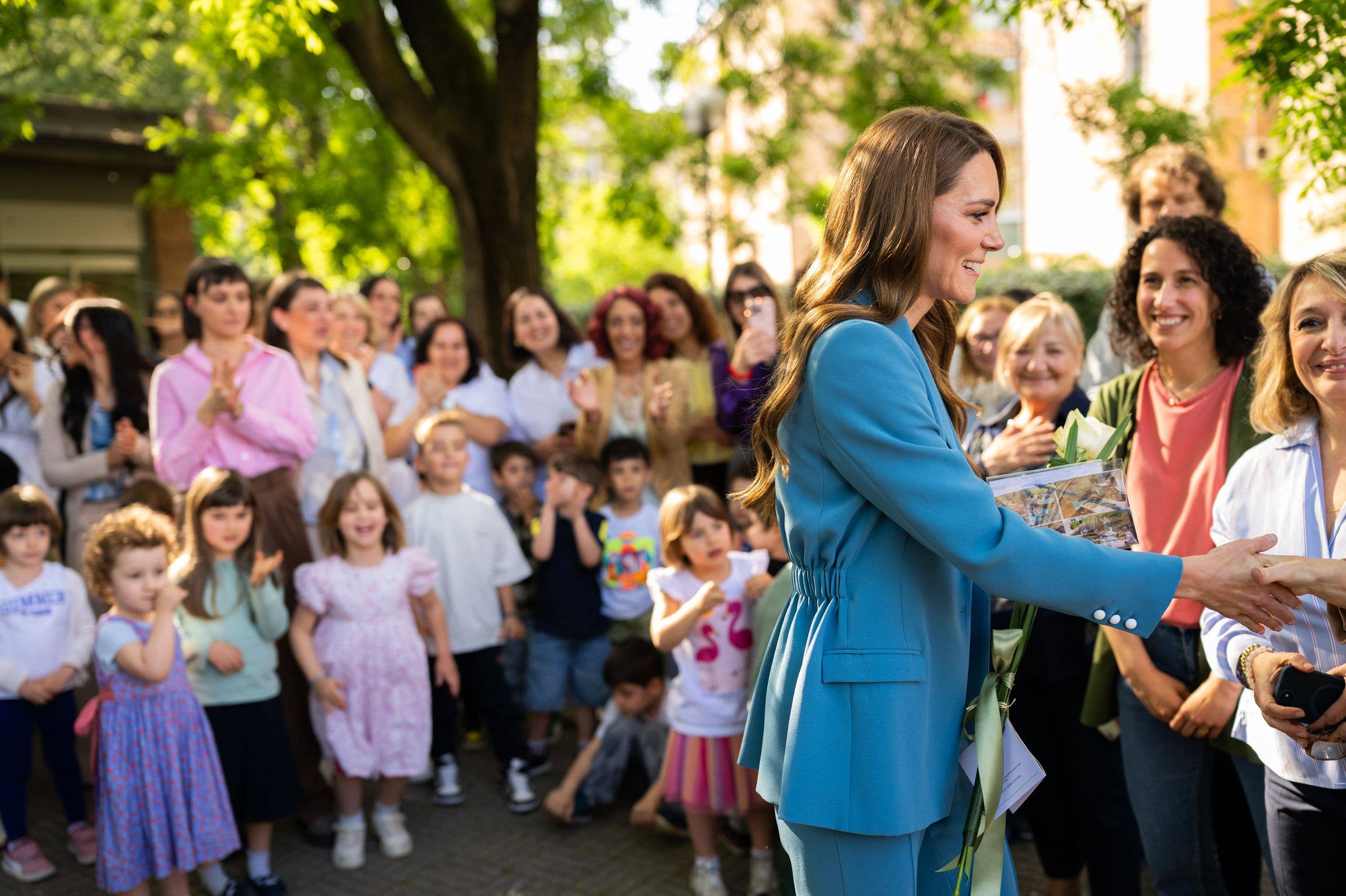 The Princess charmed teachers and children at the Anna Frank pre-school