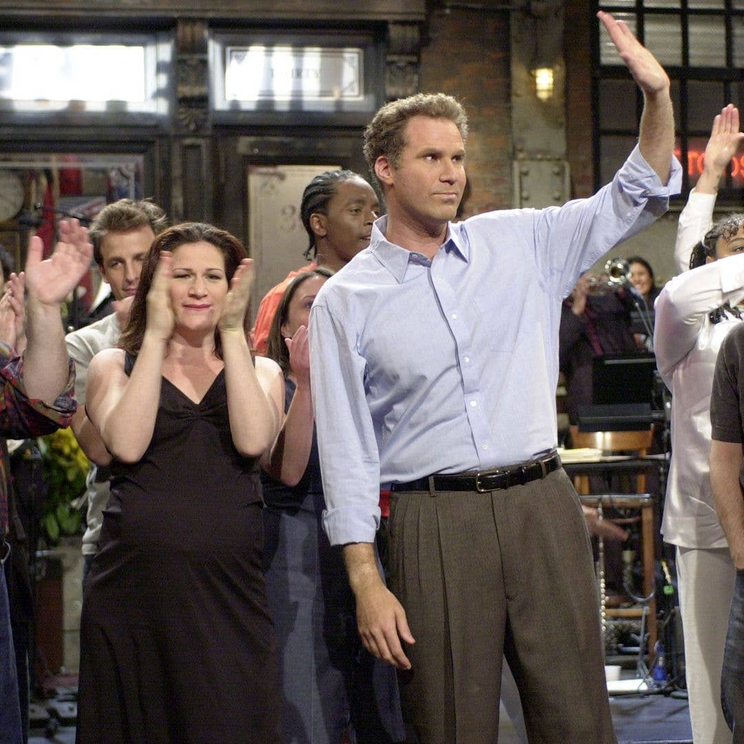 SATURDAY NIGHT LIVE -- Episode 20 -- Air Date 05/18/2002 -- Pictured: The Saturday Night Live Cast during Will Ferrell's final send-off on May 18, 2002