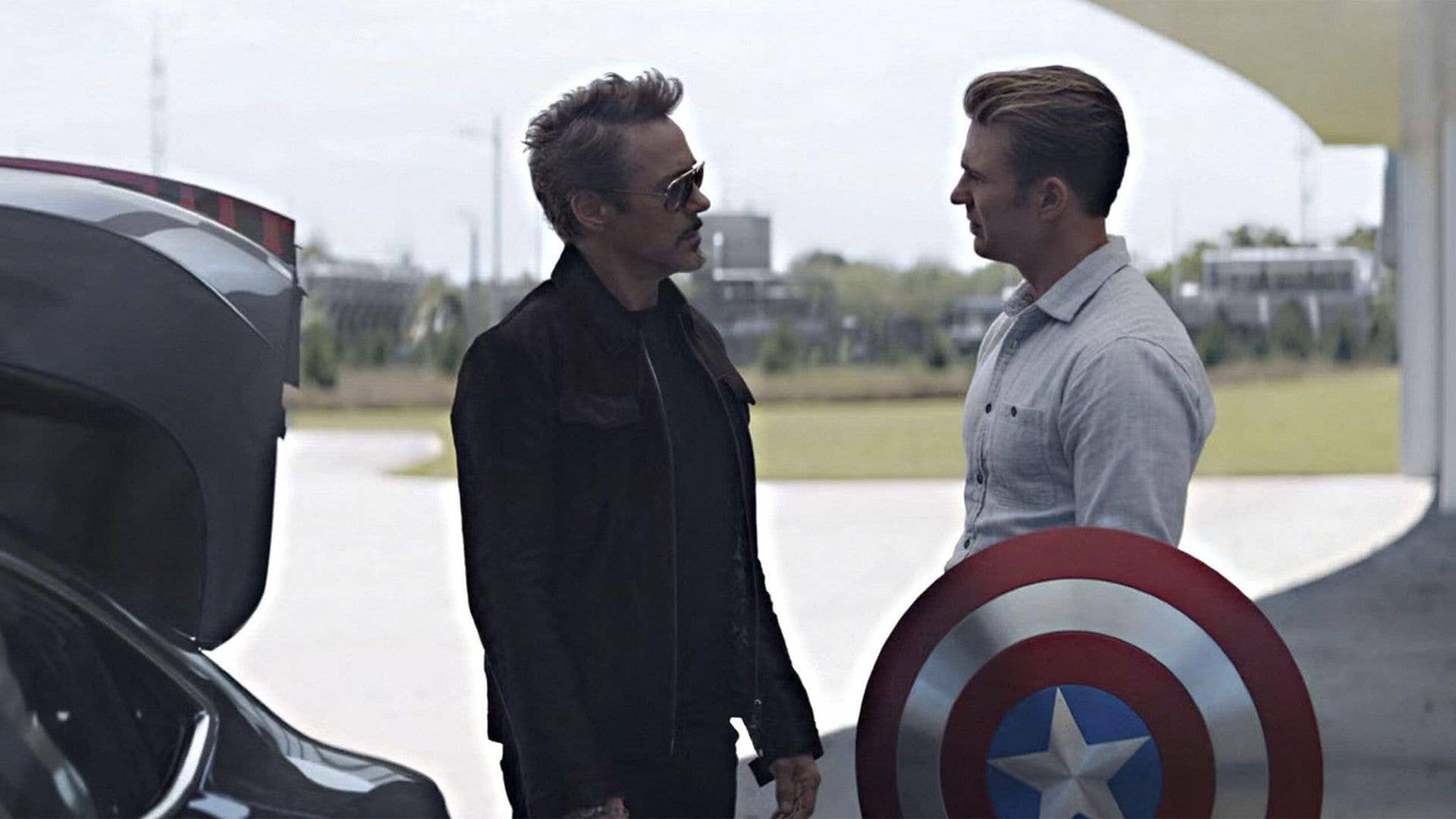 Robert Downey Jr and Chris Evans in a still from Avengers: Endgame