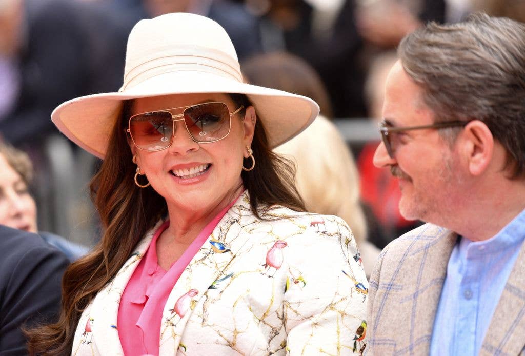 US actress Melissa McCarthy and her husband US actor Ben Falcone attend Glenn Close's hand and footprints ceremony at the TCL Chinese Theatre IMAX as part of the TCM Classic Film Festival in Hollywood, California on May 1, 2026. 