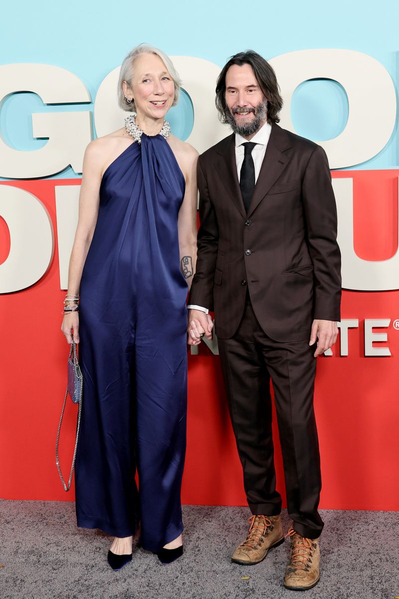 NEW YORK, NEW YORK - OCTOBER 13: (L-R) Alexandra Grant and Keanu Reeves attend Lionsgate's "Good Fortune" New York Screening at AMC Lincoln Square Theater on October 13, 2025 in New York City. (Photo by Theo Wargo/Getty Images)