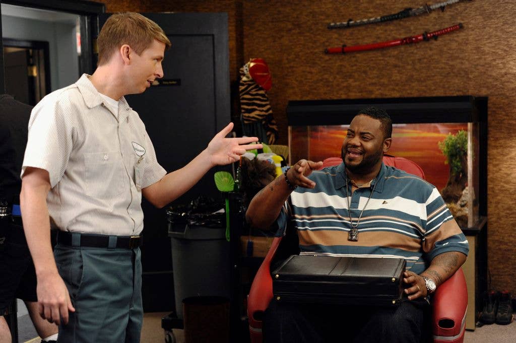 Pictured: (l-r) Jack McBrayer as Kenneth Parcell, Grizz Chapman as Grizz 