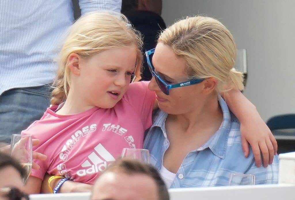 Zara and Lena Tindall sat facing eachother