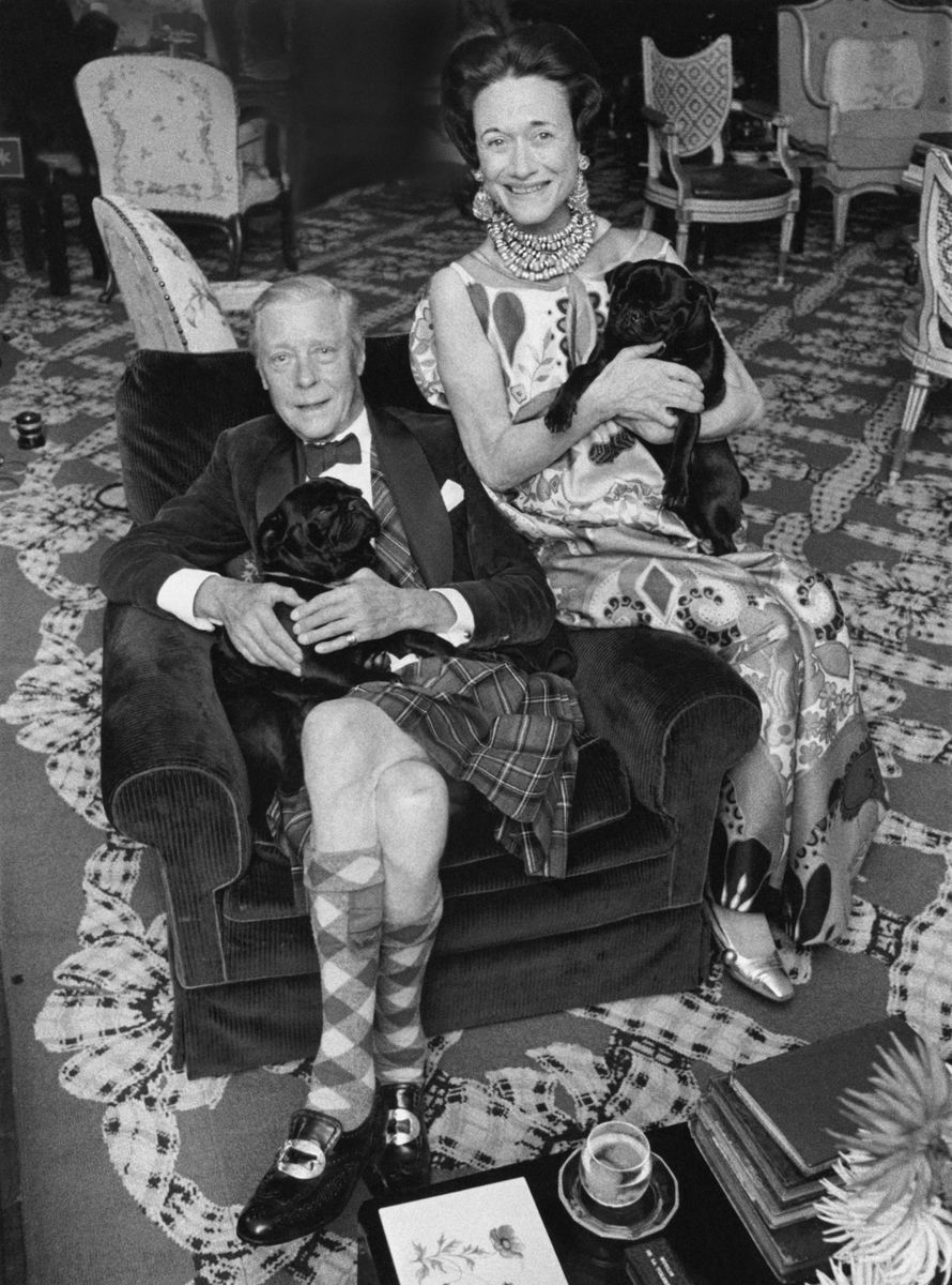 The Duke of Windsor, Edward VIII, wearing argyle socks, and Wallis Simpson, at their home outside Paris.
