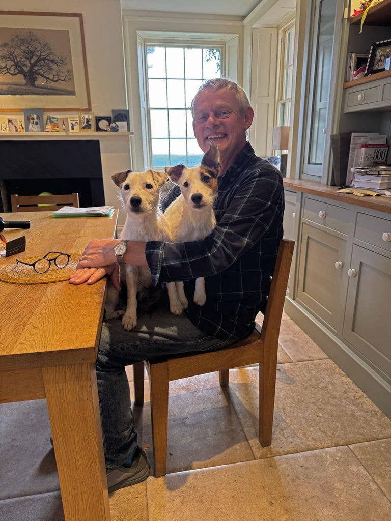 Martin at home with his dogs