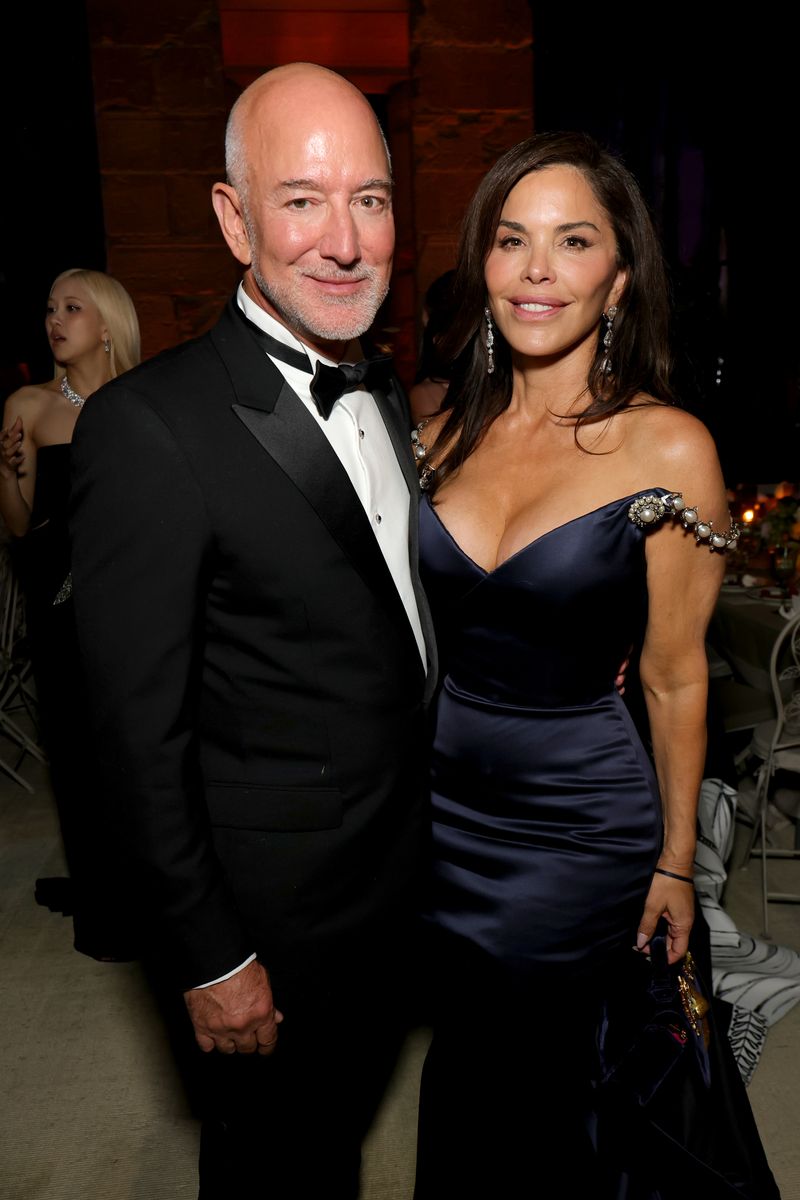 Jeff Bezos attended alongside Lauren Sánchez Bezos, seated near the stage as celebrity guests and donors gathered to support anti-poverty programs.