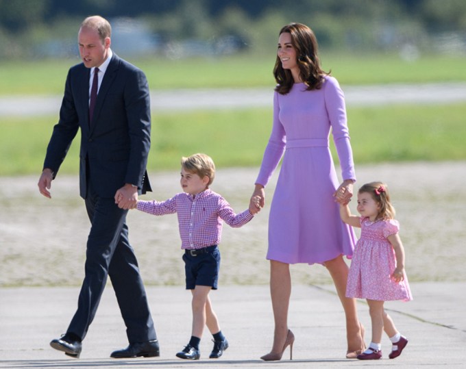 Princess Charlotte, Prince George, and the Duke and Duchess of Cambridge