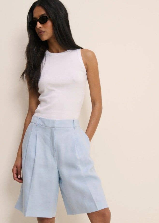 Nobody's Child has a linen pair of Bermuda shorts that are stylish and light