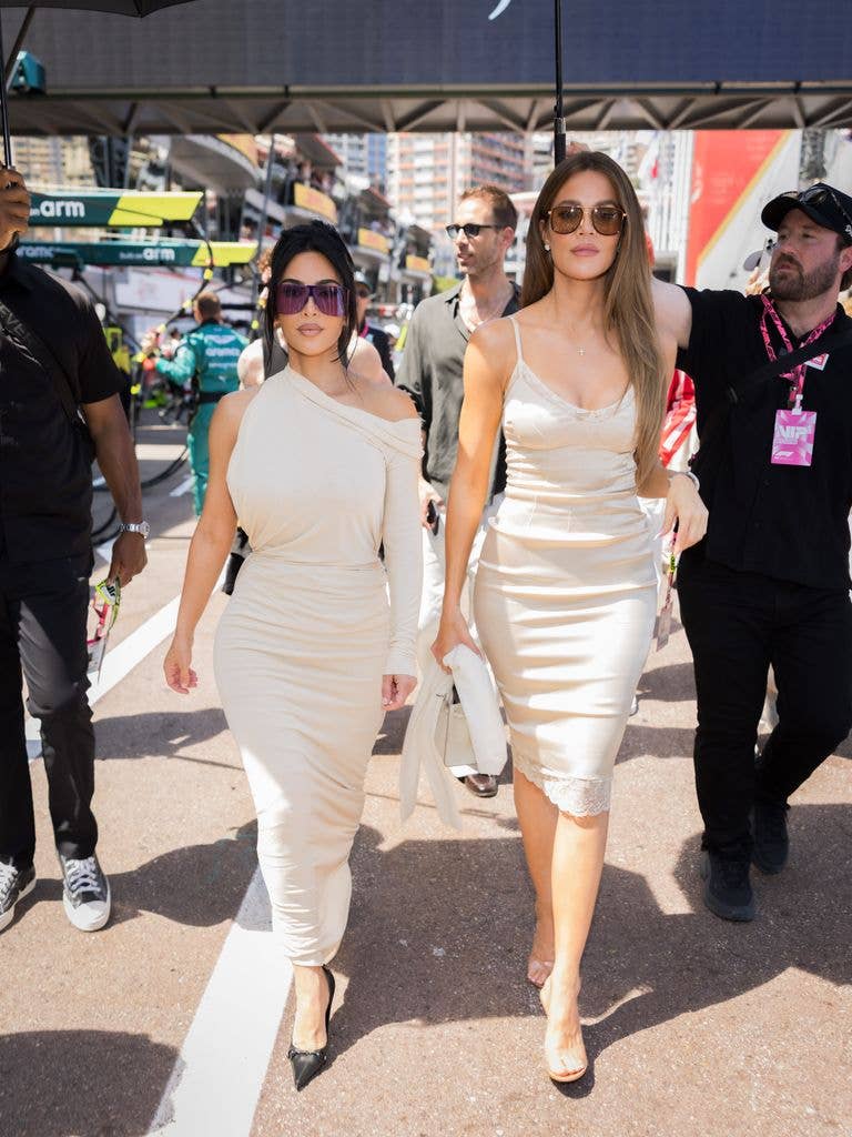 Kim Kardashian and Khloe Kardashian at the F1 Grand Prix in Monaco