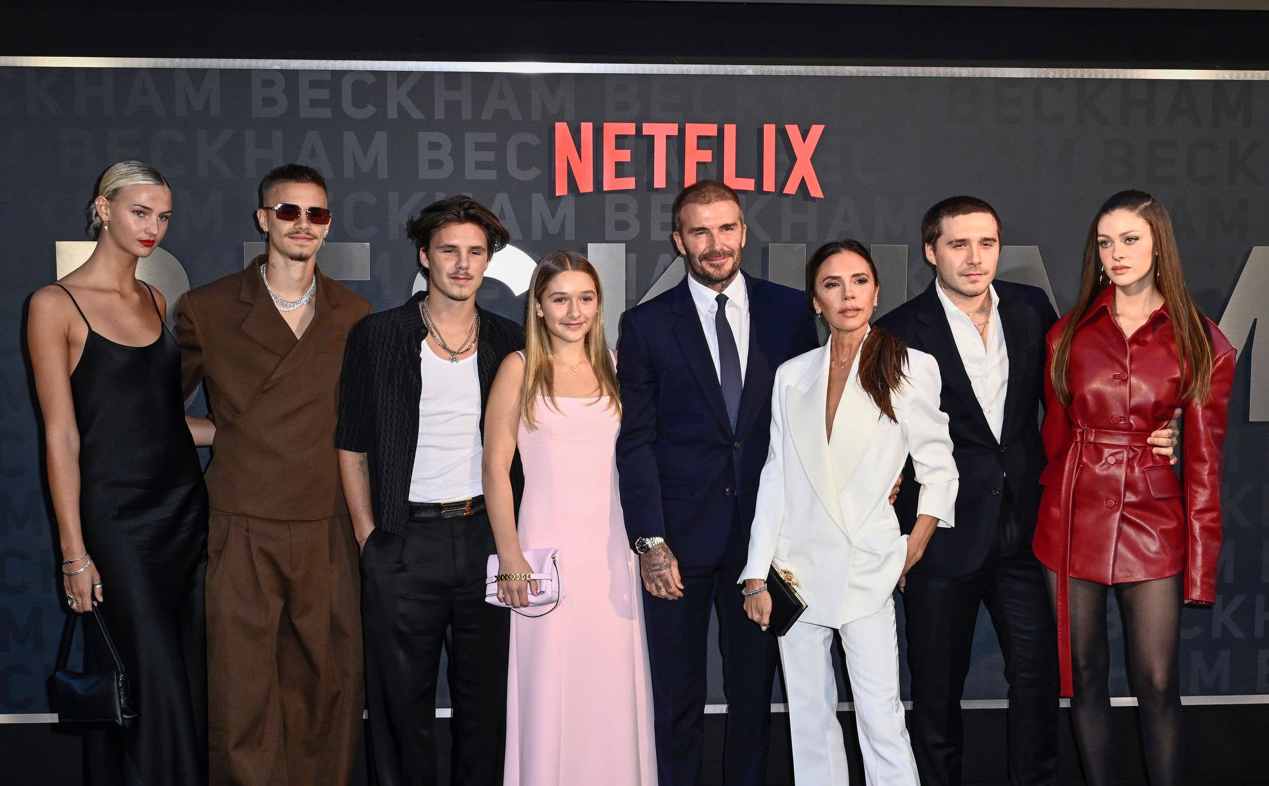 The Beckham family all together only a few years ago