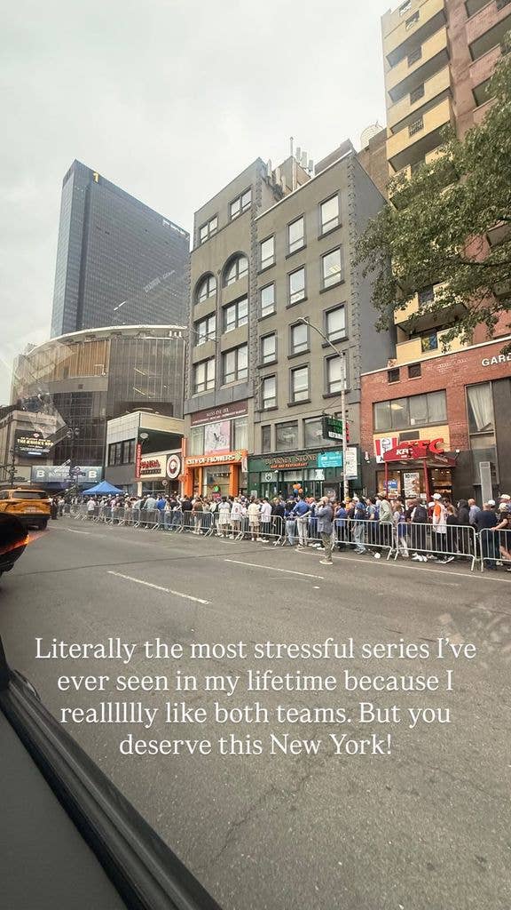 Quinta Brunson shares a photo of the scene outside New York City's Madison Square Garden on her Instagram Stories