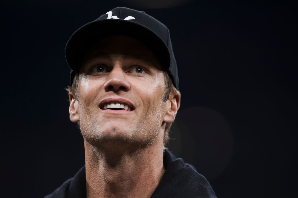 Tom Brady, American former professional football quarterback who played in the National Football League (NFL), attends the Serie A football match between AC Milan and Como 1907. The match ended 1-1 tie. (Photo by Nicolò Campo/LightRocket via Getty Images)