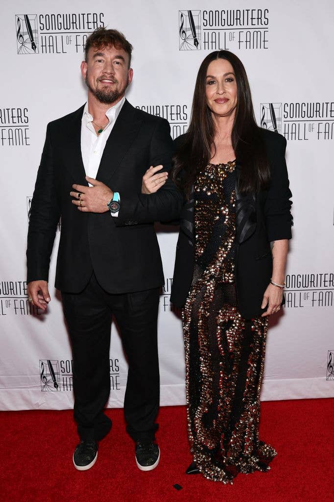 alanis morissette and her husband mario souleye treadway on the red carpet