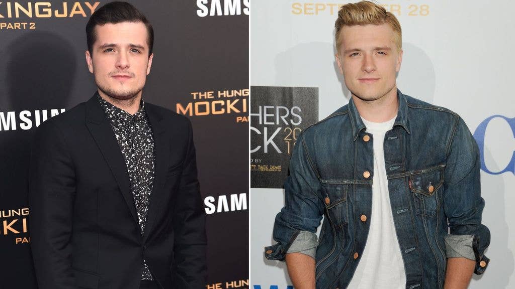 A split image of a blond and brunette Josh Hutcherson