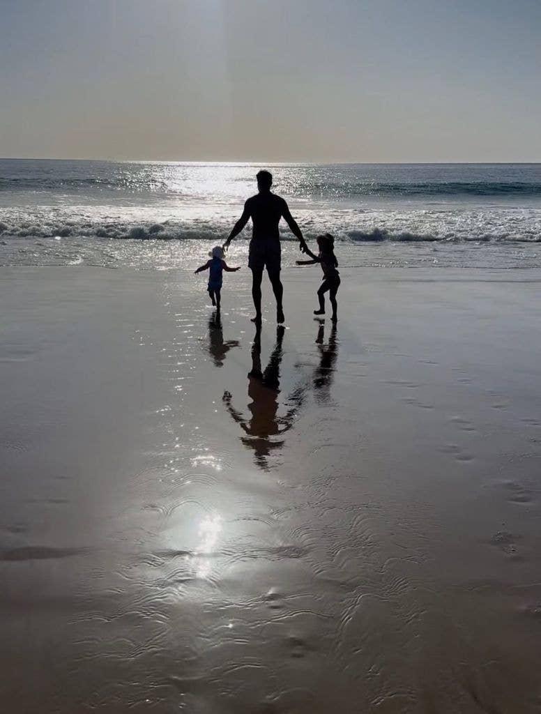 Josh Bowman and his two daughters, Iris and Rio Rose, shared via Instagram