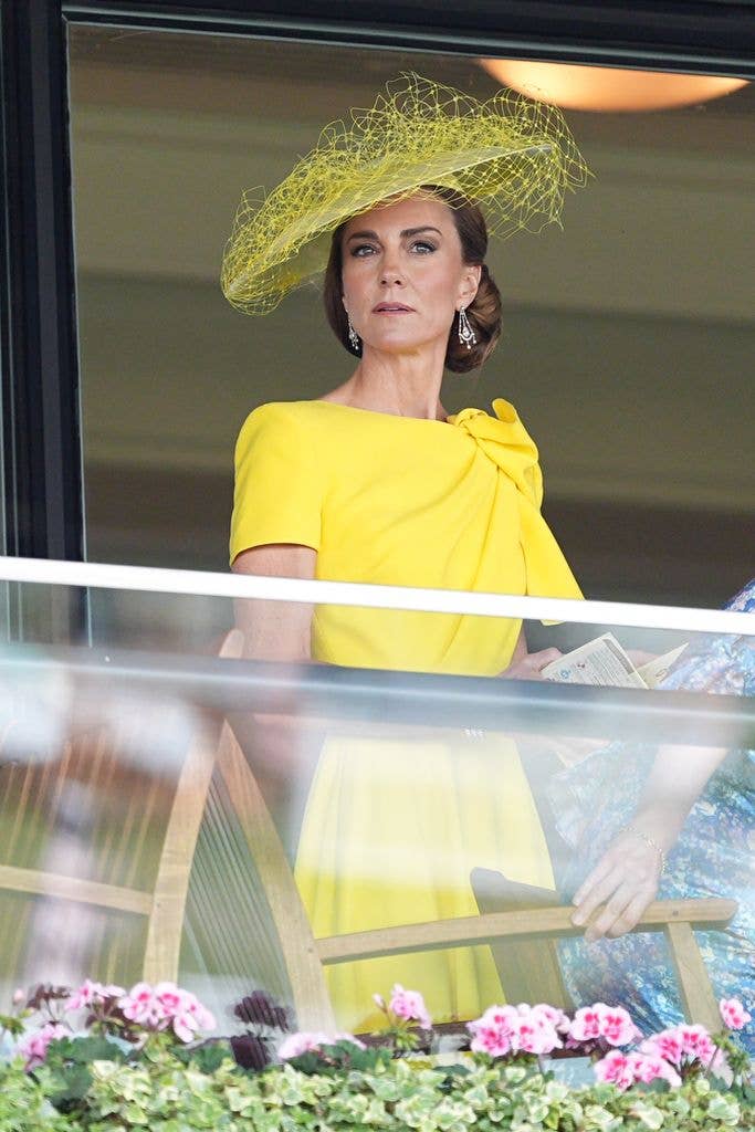 The Princess of Wales in the royal box on day two of Royal Ascot at Ascot Racecourse, Berkshire