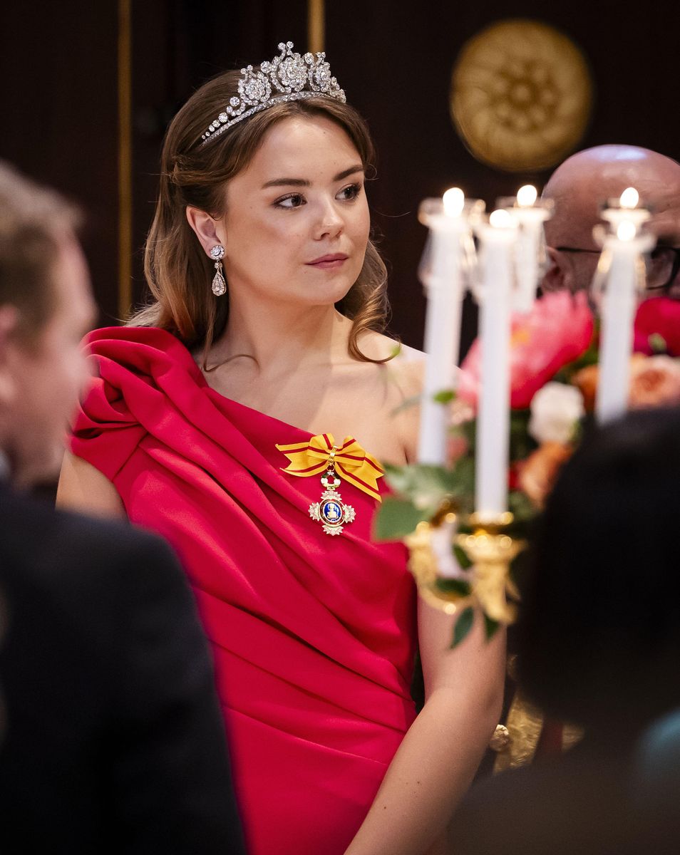 Princess Ariane wore Queen Emma's Diamond Tiara during the state banquet, one of her most significant royal appearances to date.
