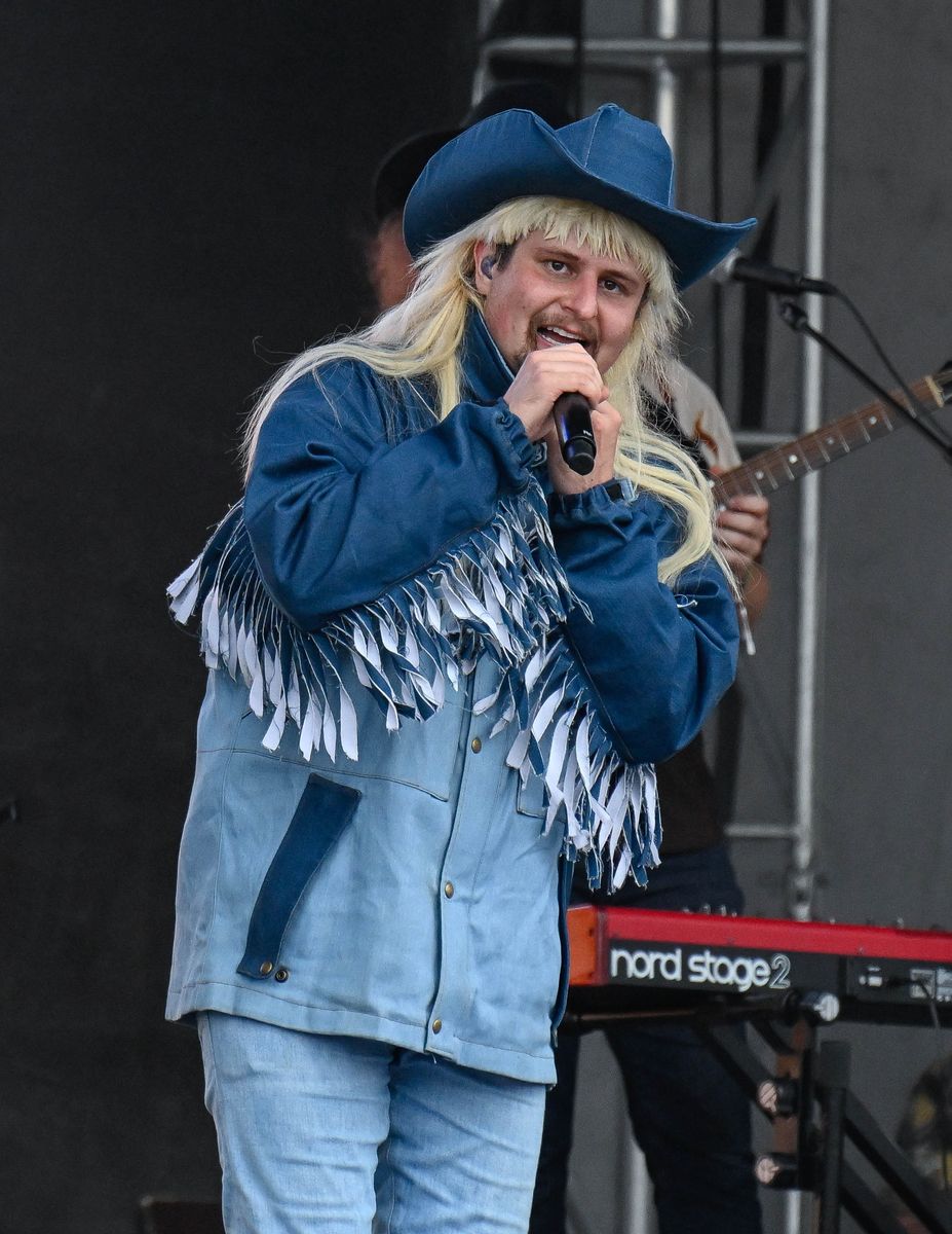 Oliver Tree performs on the Blue Stage during Boston Calling Music Festival