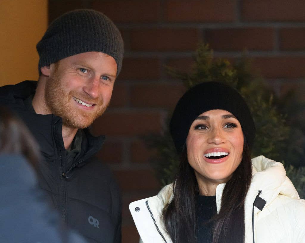 Prince Harry and Meghan Markle wearing winter clothing