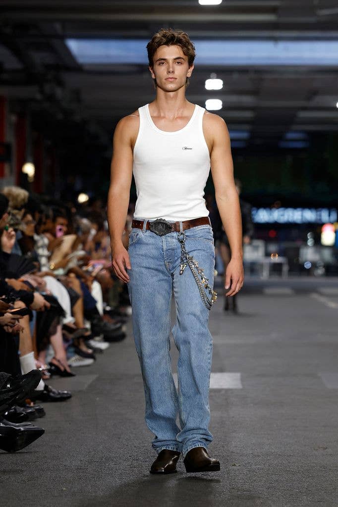 Jayden Federline walks the runway during the Vetements Menswear Spring/Summer 2027 show as part of Paris Fashion Week on June 26, 2026 in Paris, France.