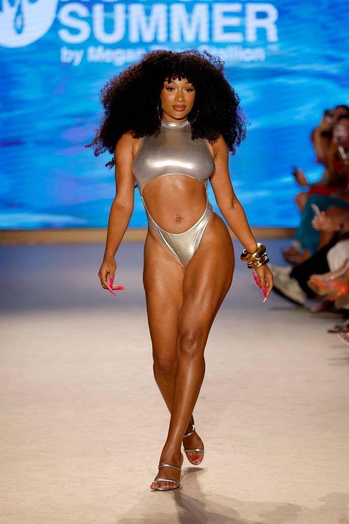 Megan Thee Stallion walks the runway at Hot Girl Summer by Megan Thee Stallion during Paraiso Miami Swim Week 