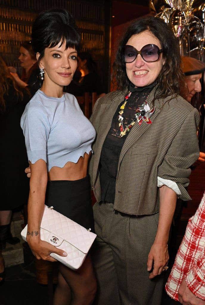 Lily poses with Katie Grand at the Perfect x Marc Jacobs Beauty party at Decimo at The Standard London