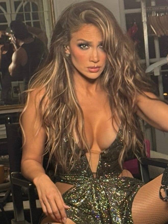photo of jennifer lopez in plunging dress