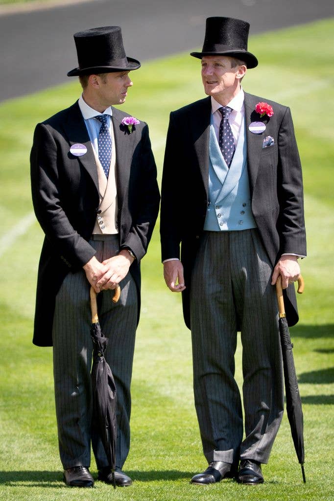 Queen Camilla's Equerry, Major Rob Treasure, and King Charles III's Equerry, Major Ben Rigby, on day four of Royal Ascot 