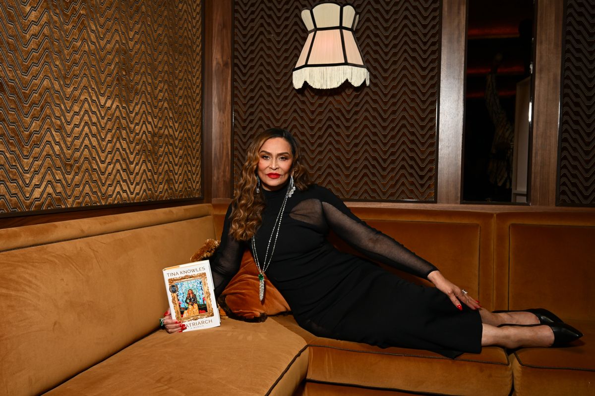 Tina Knowles attends Tina Knowles book launch "Matriarch, a Memoir" hosted by Lorraine Schwartz at Crane Club on April 22, 2025 in New York City.  (Photo by Slaven Vlasic/Getty Images for Lorraine Schwartz/Tina Knowles)
