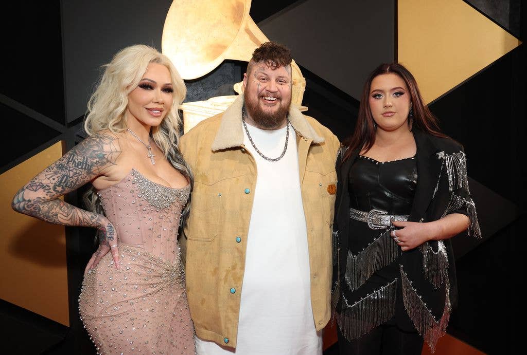 photo of bunnie xo jelly roll and his daughter bailee ann at grammys 2024