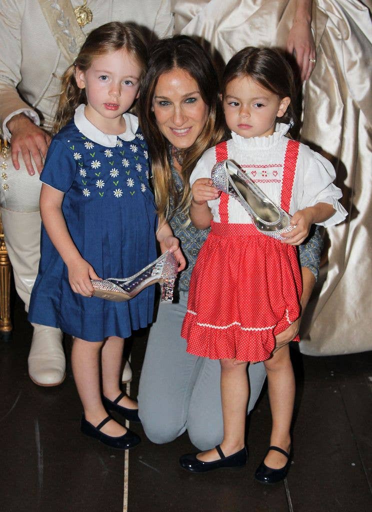 Marion Loretta Elwell Broderick, mother Sarah Jessica Parker and Tabitha Hodge Broderick backstage at "Rodgers & Hammerstein's Cinderella" on Broadway at The Broadway Theater on September 29, 2013 in New York City